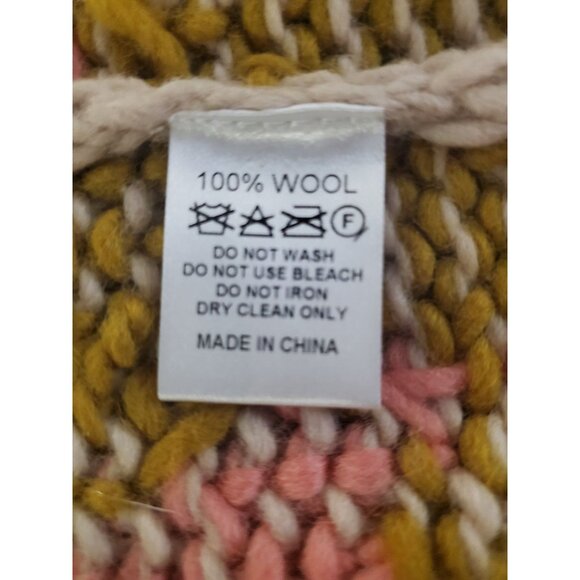 Amalialad Anthropology Wool Cardigan Sweater Size Medium Granola Chuncky Knit - Picture 13 of 16